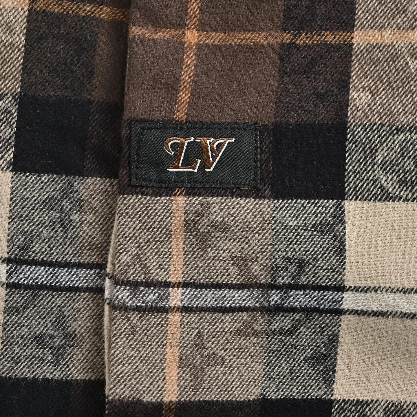 Louis Vuitton/Louis Vuitton plaid old flower jacquard white collar shirt